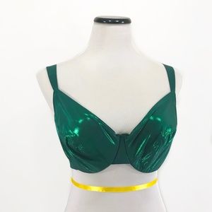 VTG Emerald Green Metallic Soft Cup Strappy Bra